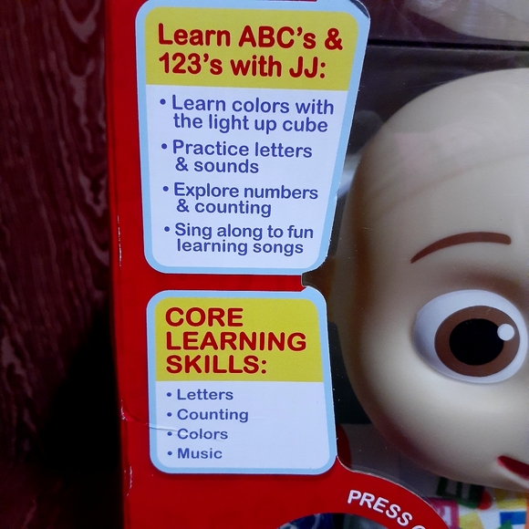 COCOMELON LEARNING JJ DOLL INTERACTIVE 50+ PHASES ABC'S 123'S COLORS NEW IN BOX - Picture 7 of 8